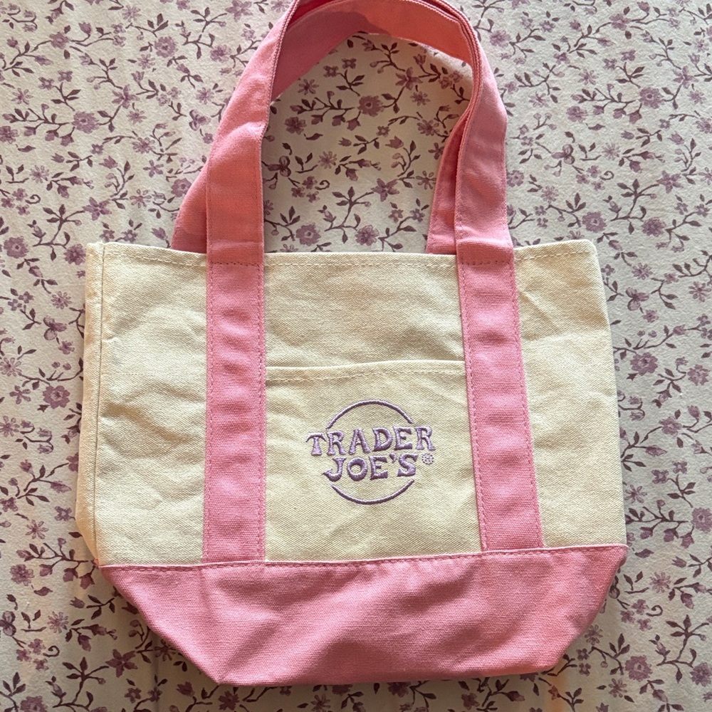 Pink and Cream Mini Tote Bag
